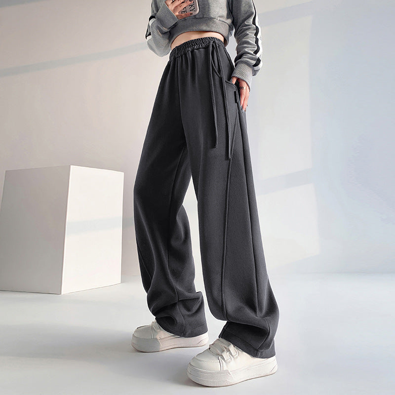 Ivyshape | Multi-Color Straight Wide Leg High-Waist Casual Banana Pants