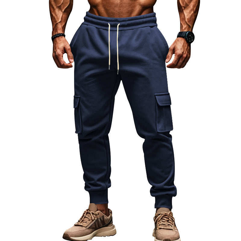 Men's cargo leisure pants with adjustable waistband and functional pockets Ivyshape