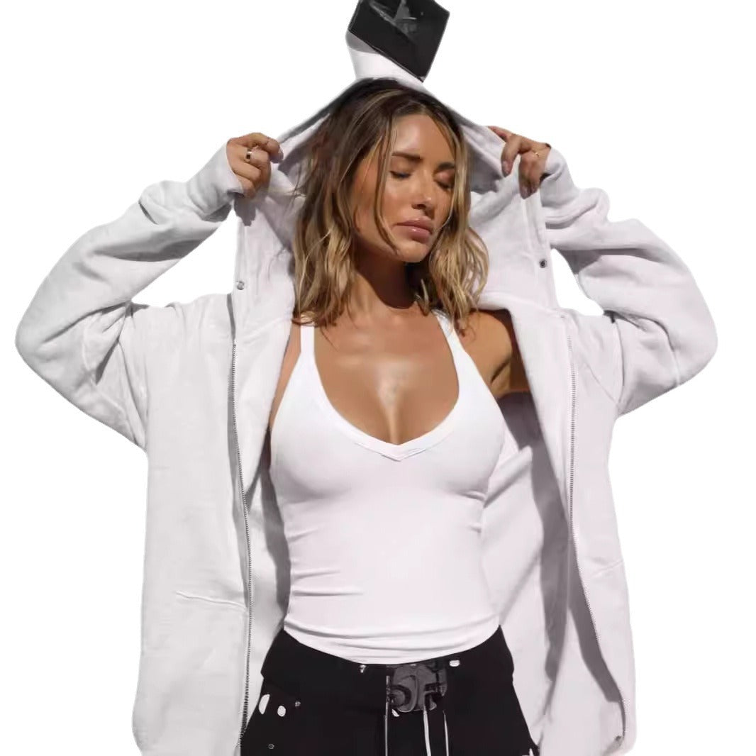 Women's Sport Bustier with Deep V-Neck from Ribbed Structure Ivyshape