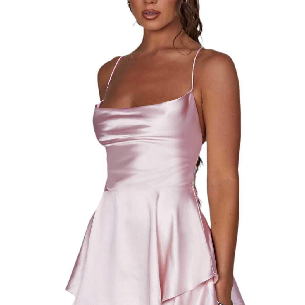 IvyShape | Sexy Slimming Sheer Back Cami Short Dress