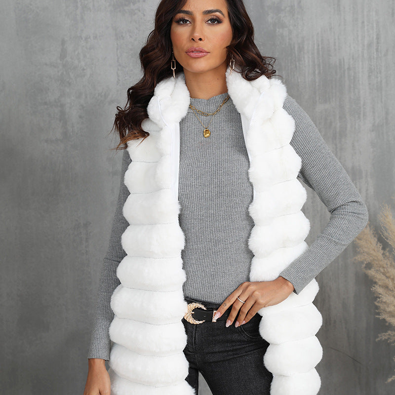 Ladies Cozy Vest in Plush Style with Longer Cut Ivyshape
