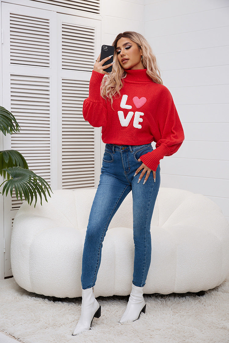 IvyShape | Valentine's Day Batwing Sleeve Knitted Top