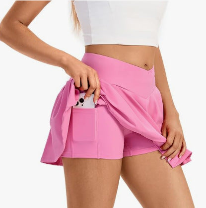 Ladies sports skirt with built-in shorts and practical pockets Ivyshape