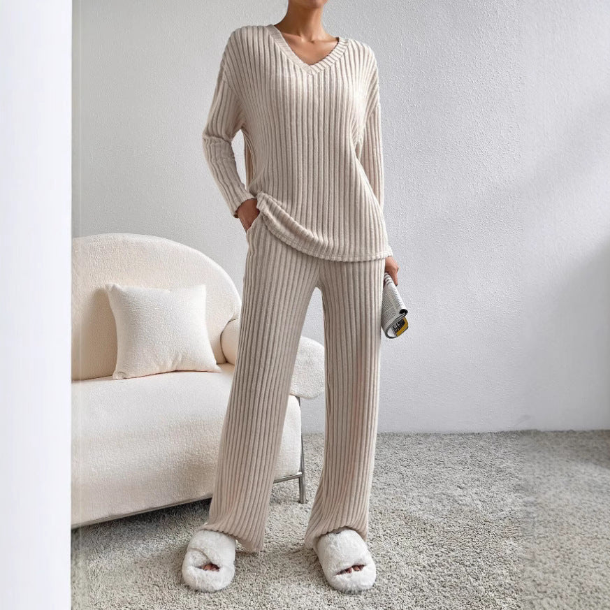 Women Comfortable and Stylish Lounge Set with Ribbed Texture Ivyshape