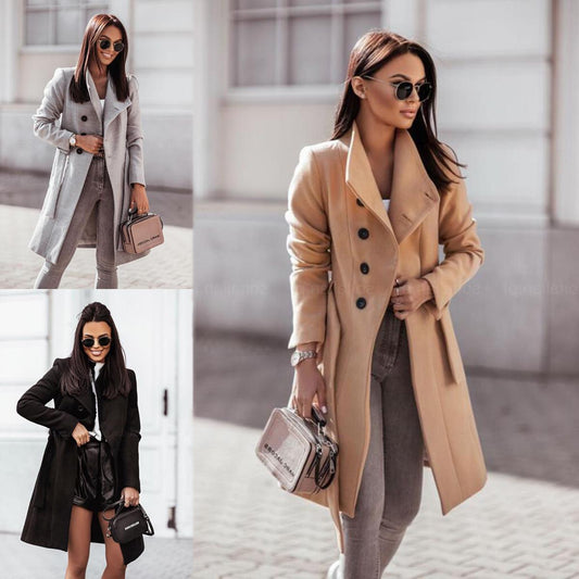 Women Elegant Trench Coat made of high-quality material with adjustable belt and stylish cut Ivyshape