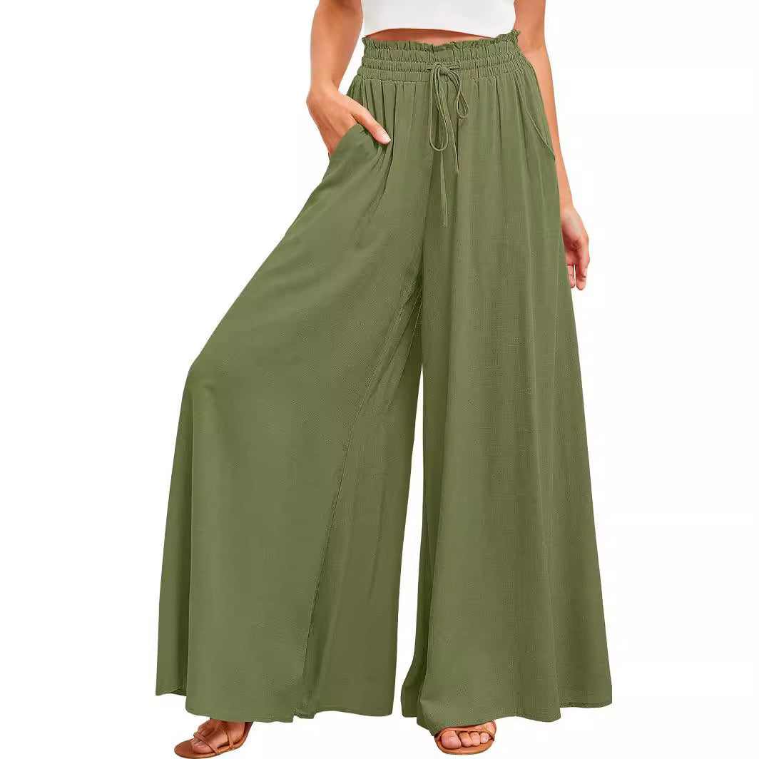 Maxi skirt in boho style for women with drawstring waistband Ivyshape