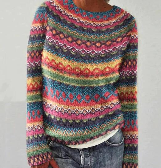 Ivyshape | Women's Multicolored Striped Sweater