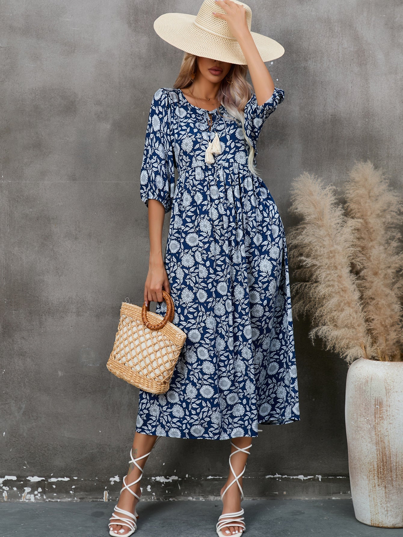 IvyShape | Bohemian Beach Vacation Long Dress