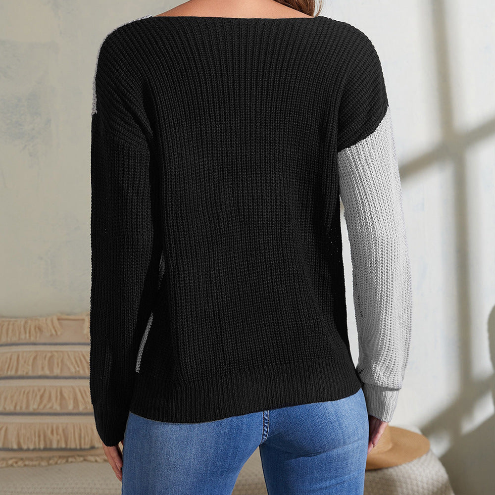 IvyShape | Versatile V-Neck Women's Knitted Top