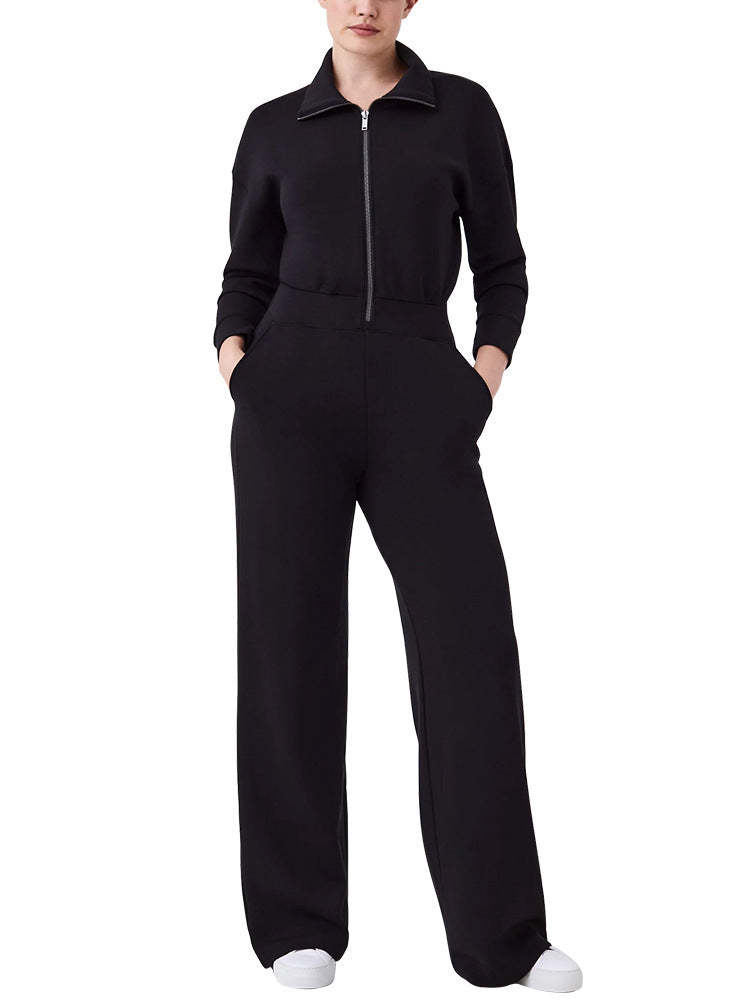 Ivyshape | Long Sleeve Wide Pants Jumpsuit