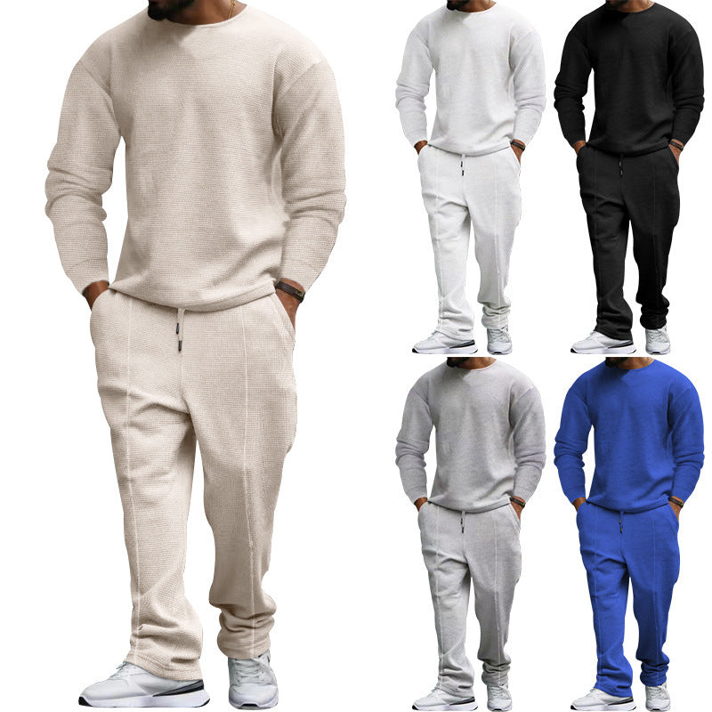 Men's Comfortable Leisure Sweater with Matching Chino Pants Ivyshape