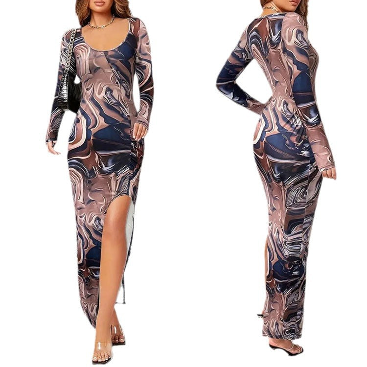 Ladies Elegant Long Sleeve Dress with Easy-Care Materials Ivyshape