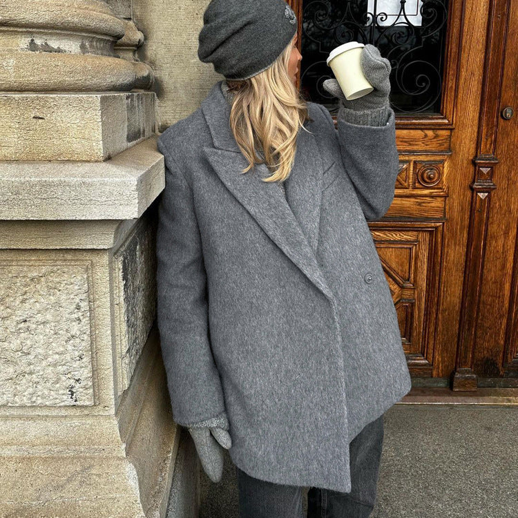 Ivyshape | Oversized Gray Coat