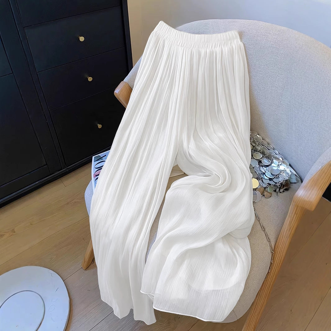 Women's Wide Pleated Trousers made of lightweight material Ivyshape