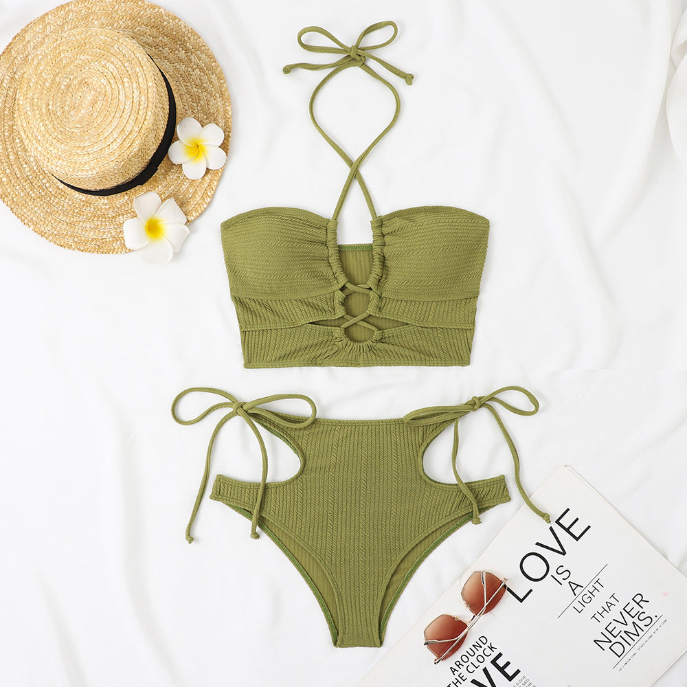 Women Two-Piece Bikini Set with Sophisticated Cut-Out Design and Adjustable Straps Ivyshape
