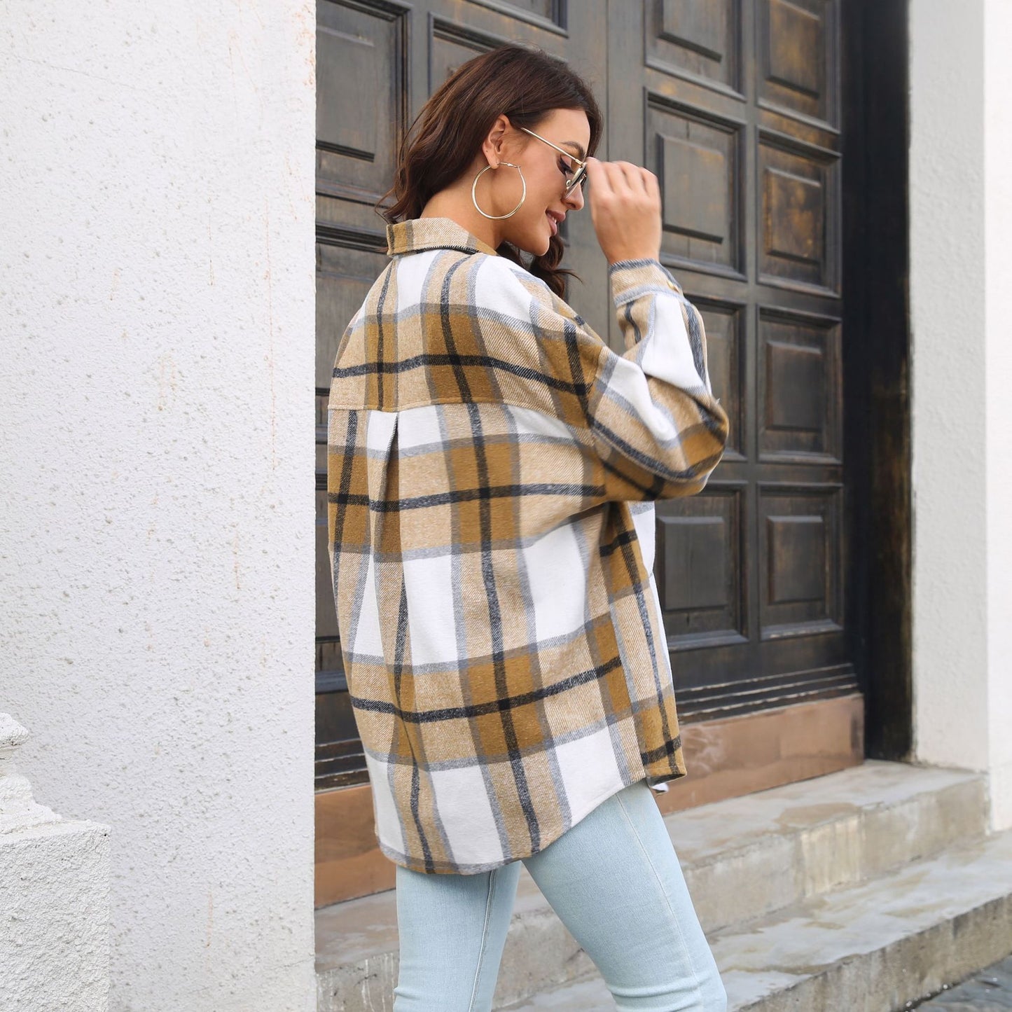 Women's Checked Shirt Blouse Ivyshape