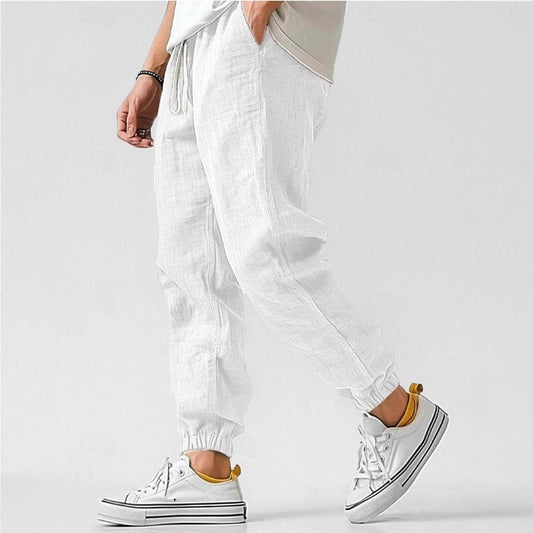 Men's Comfortable Pants with Elastic Waistband and Side Pockets Mimi Fashion