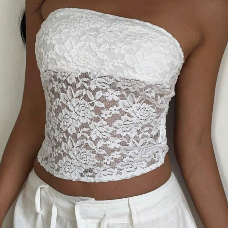 Women's Bandeau Top made of delicate lace Ivyshape