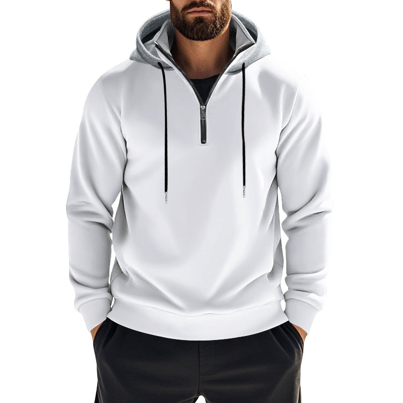 Men's hoodie with short zip opening and breathable structure Ivyshape