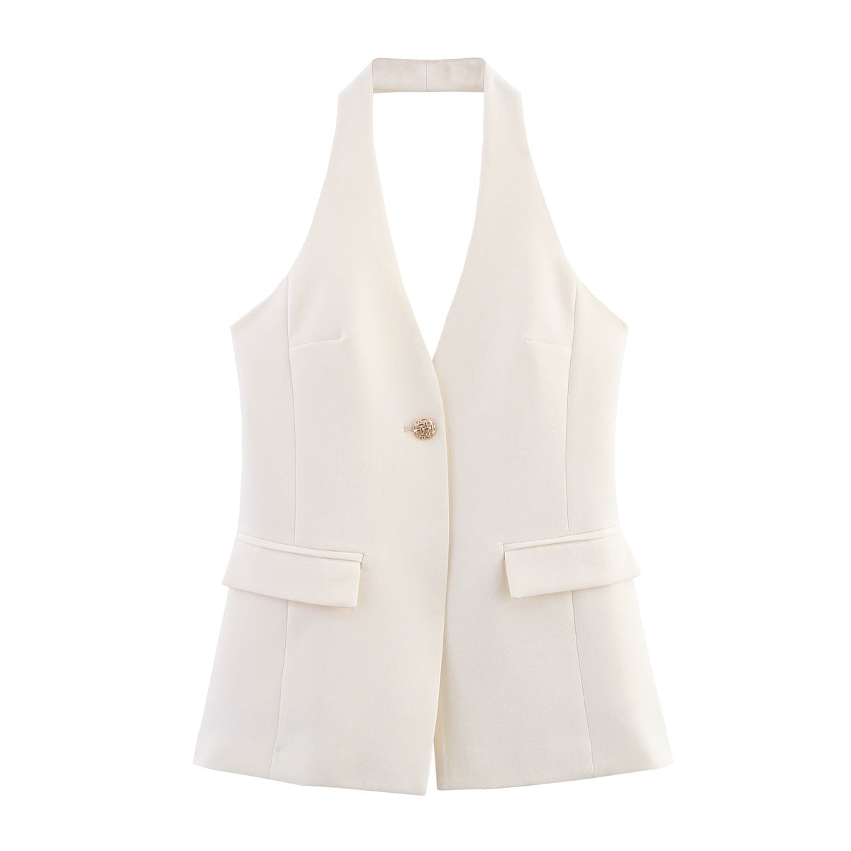 Women's elegant blazer vest without sleeves Ivyshape