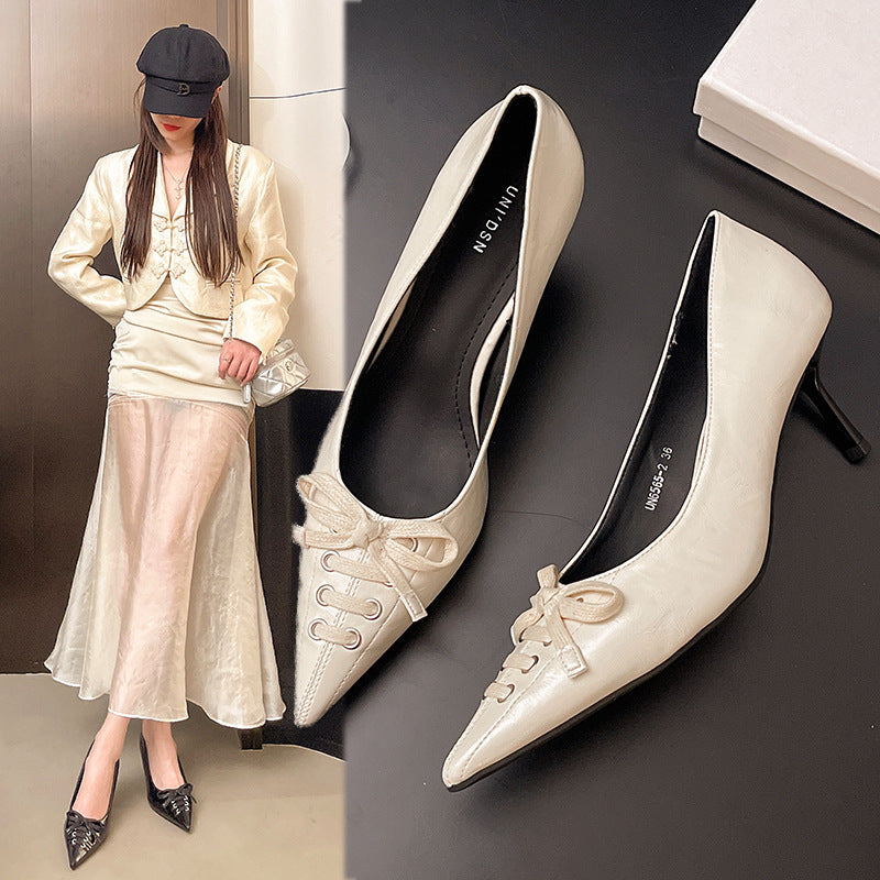 Women elegant Slingback pumps with fashionable lacing details Ivyshape