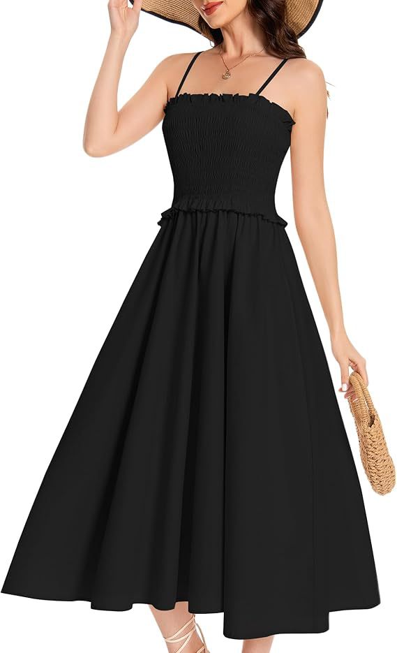 Women's maxi dress with elastic top and flowing skirt Ivyshape