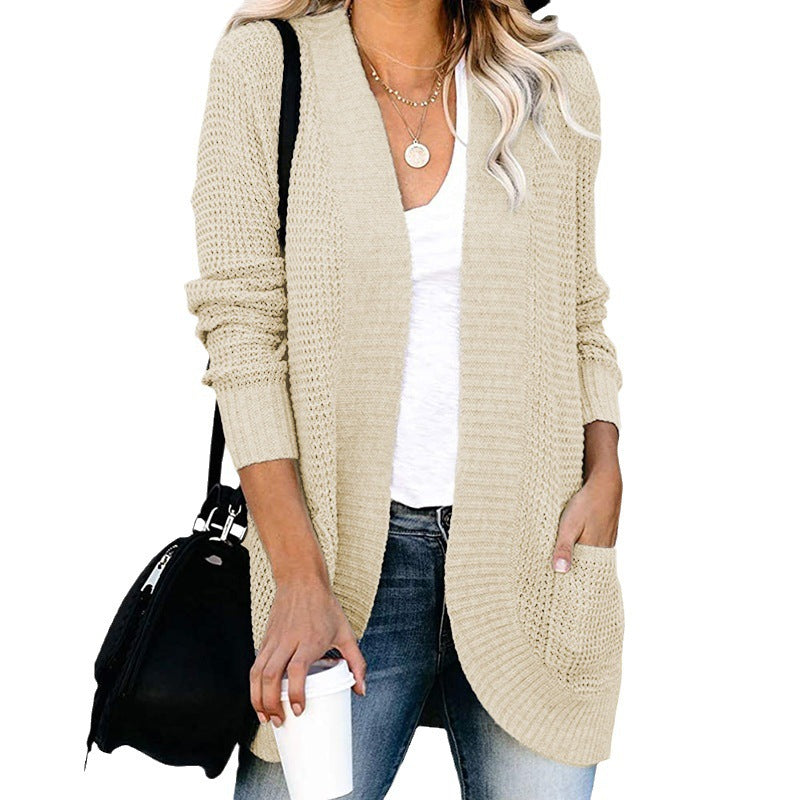 Women casual cardigan with pockets and open front Ivyshape