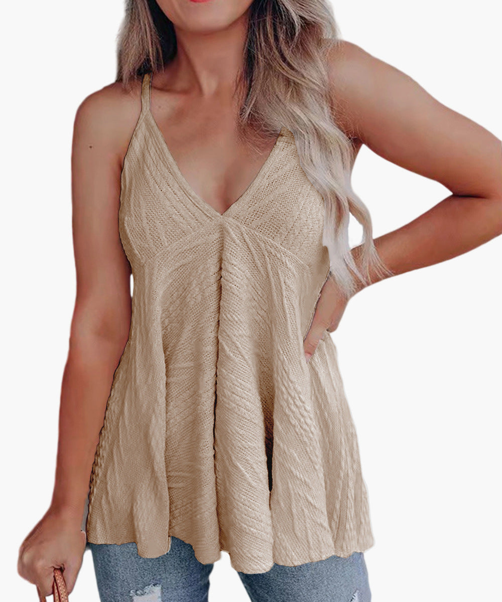 Women's Casual Knit V-Neck Tank Top Ivyshape