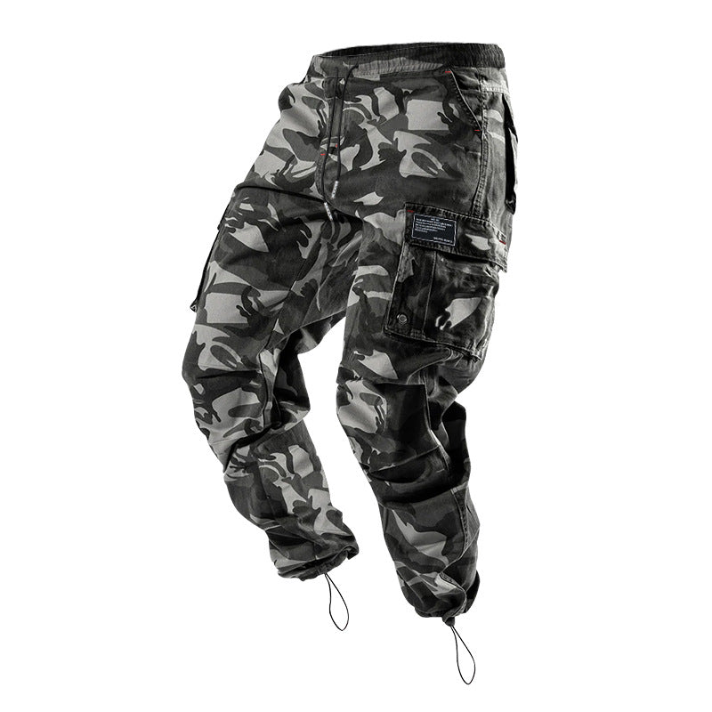 Men's cargo pants with multifunctional pockets and adjustable drawstring Ivyshape
