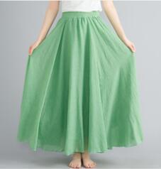 Women's Maxi Skirt with Flowing Hem and Elastic Waistband Ivyshape