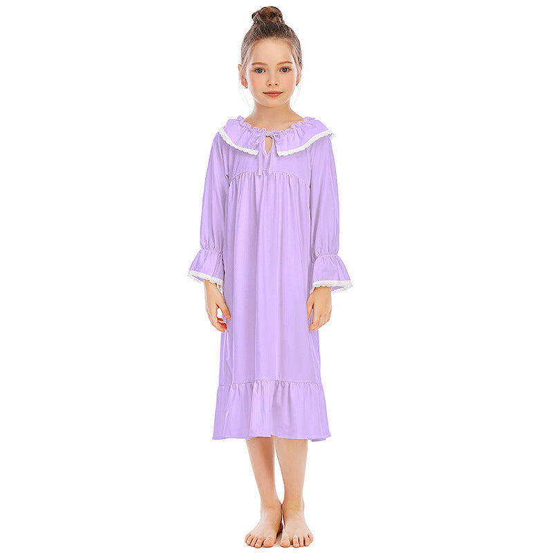 Ladies nightgown with ruffle details and soft, breathable fabric Ivyshape