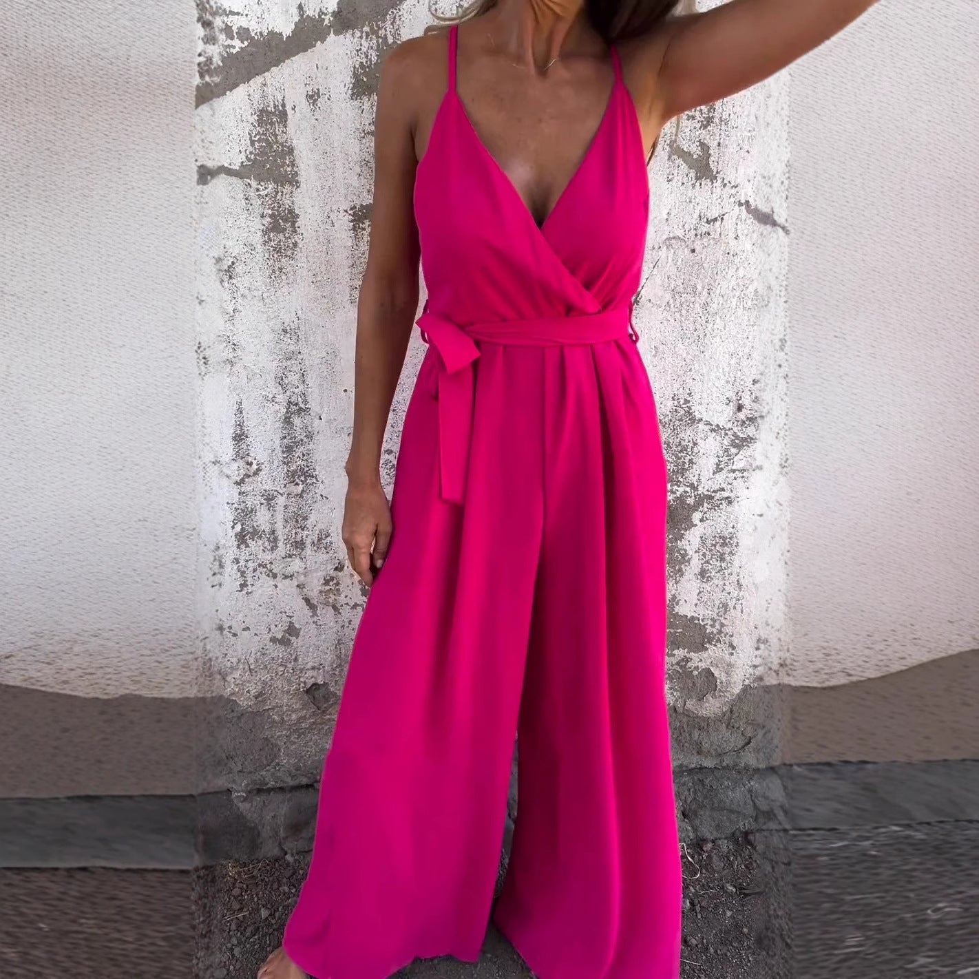 Women Elegant Wrap Jumpsuit Ivyshape