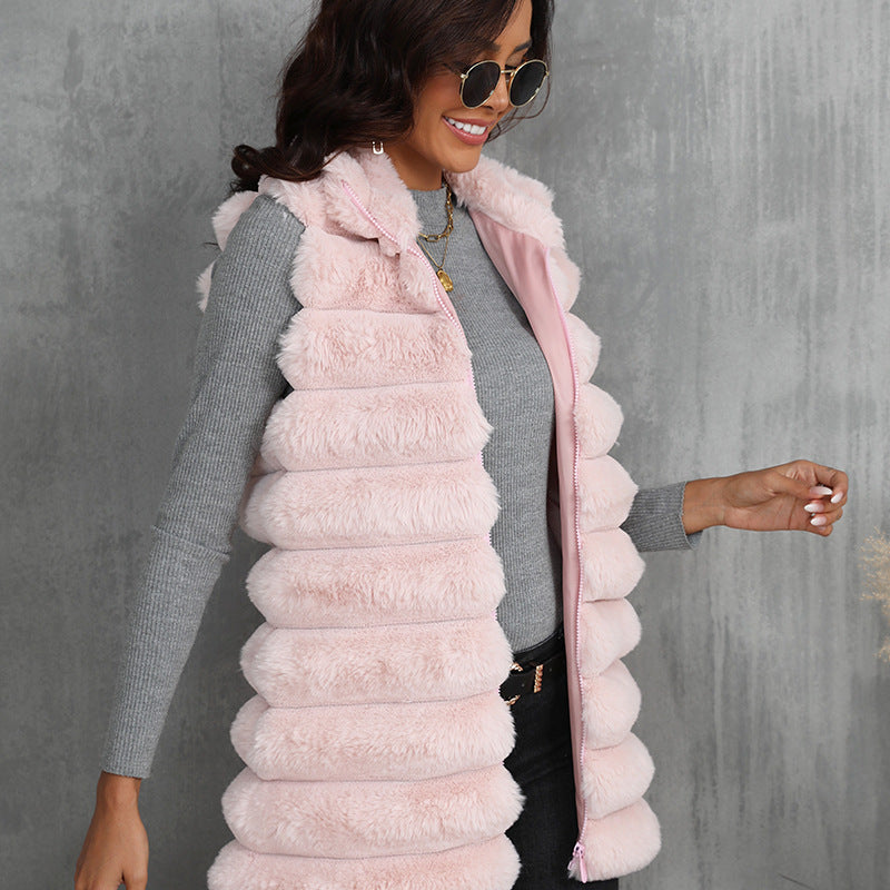 Ladies Cozy Vest in Plush Style with Longer Cut Ivyshape