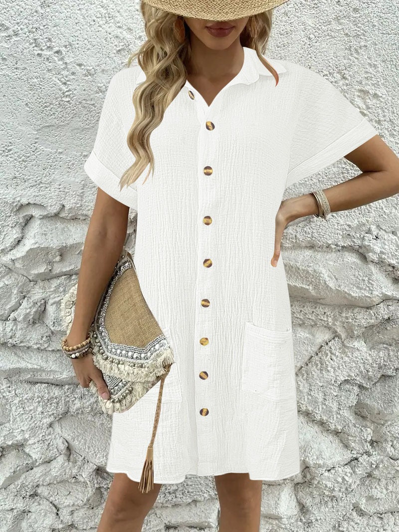 Ladies Knee-Length Shirt Dress Ivyshape