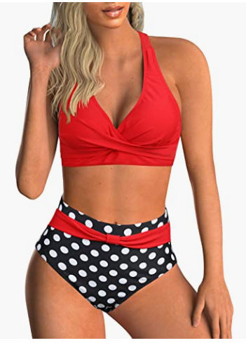 Women's bikini set with elegant wrap top and high-waisted bottoms Ivyshape