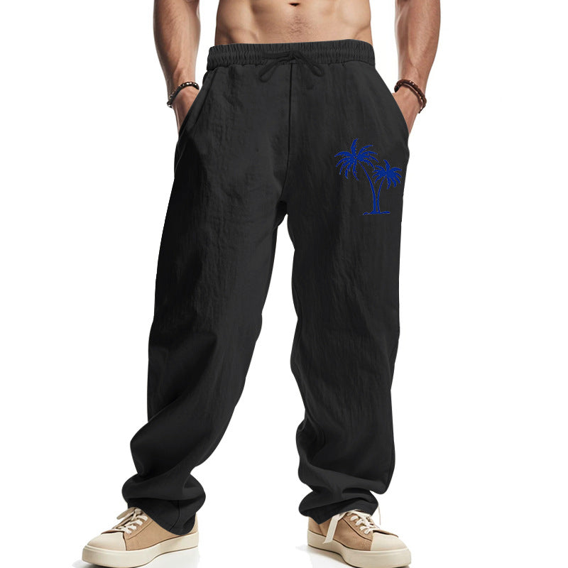 Men's casual beach pants with high wearing comfort and special palm motifs Ivyshape