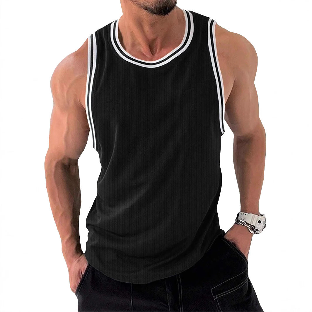Men's sporty sleeveless tank top with breathable material and modern ribbed design Ivyshape