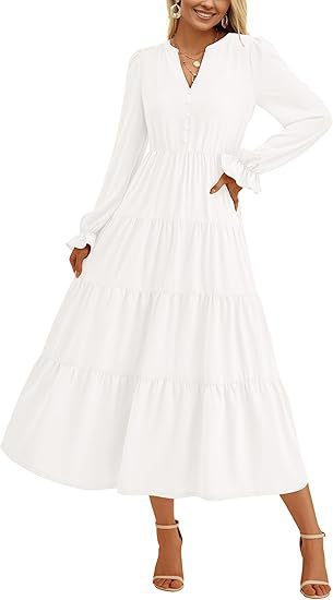 Women’s maxi dress with trendy ruffles and subtle cut-out Ivyshape