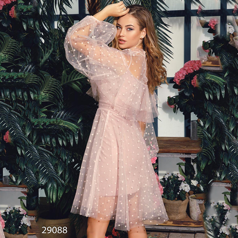 IvyShape | Champagne Party Fairy Long Sleeve Host Dress