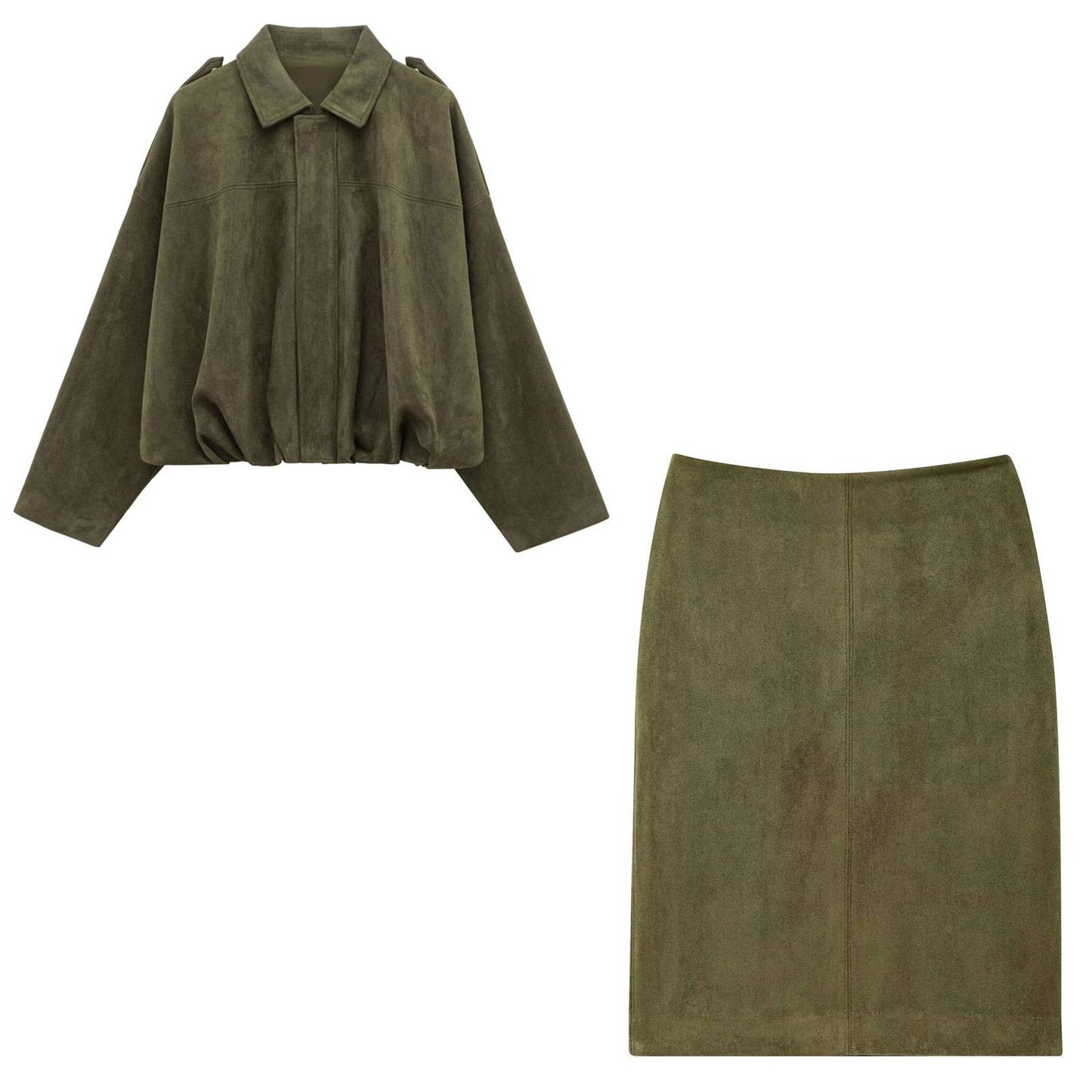 Women's elegant pencil skirt made of high-quality suede imitation with seamless finish Ivyshape