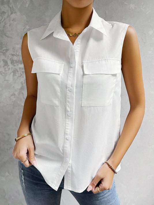Ladies sleeveless blouse shirt Ivyshape