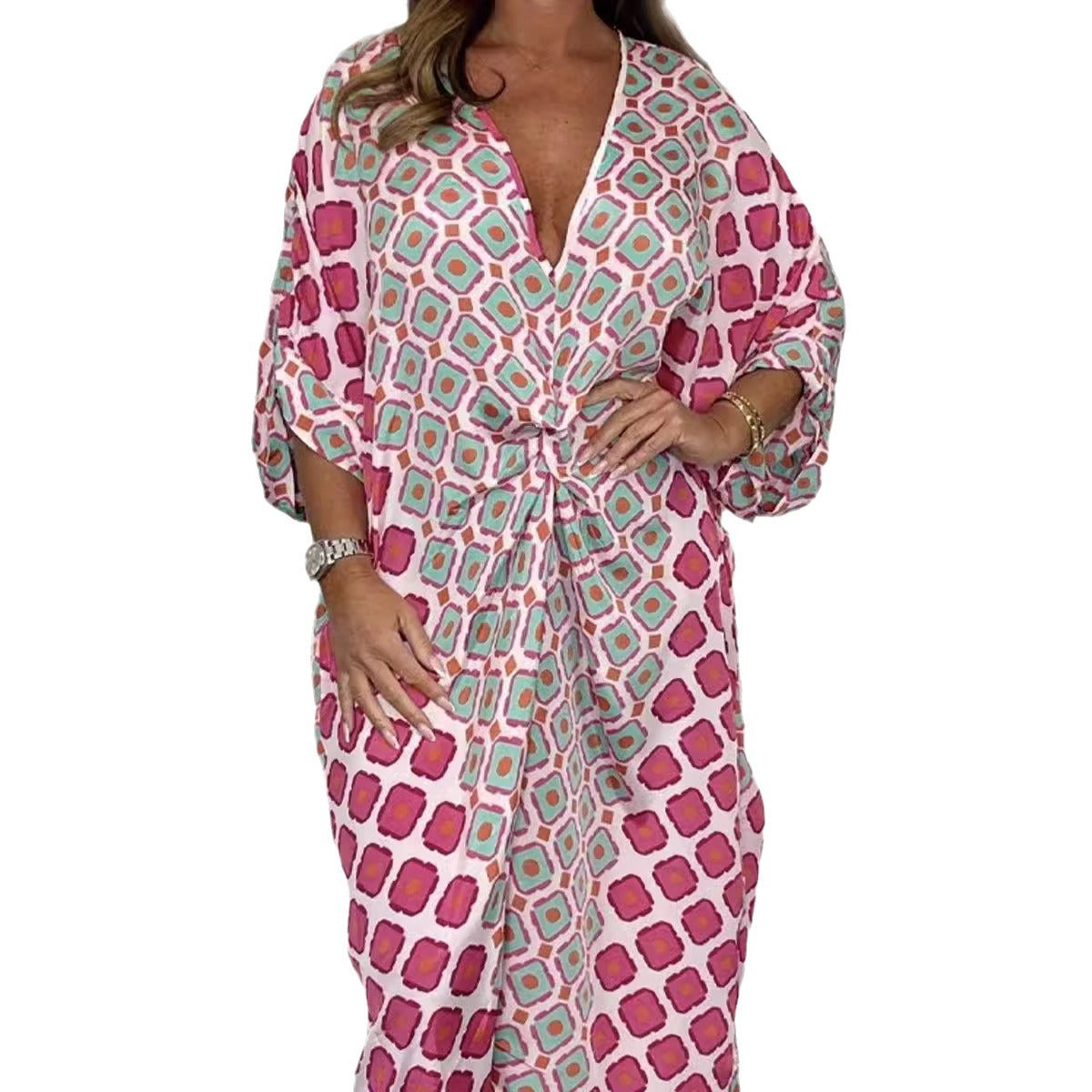 Women's Bohemian Printed Kaftan Dress Ivyshape