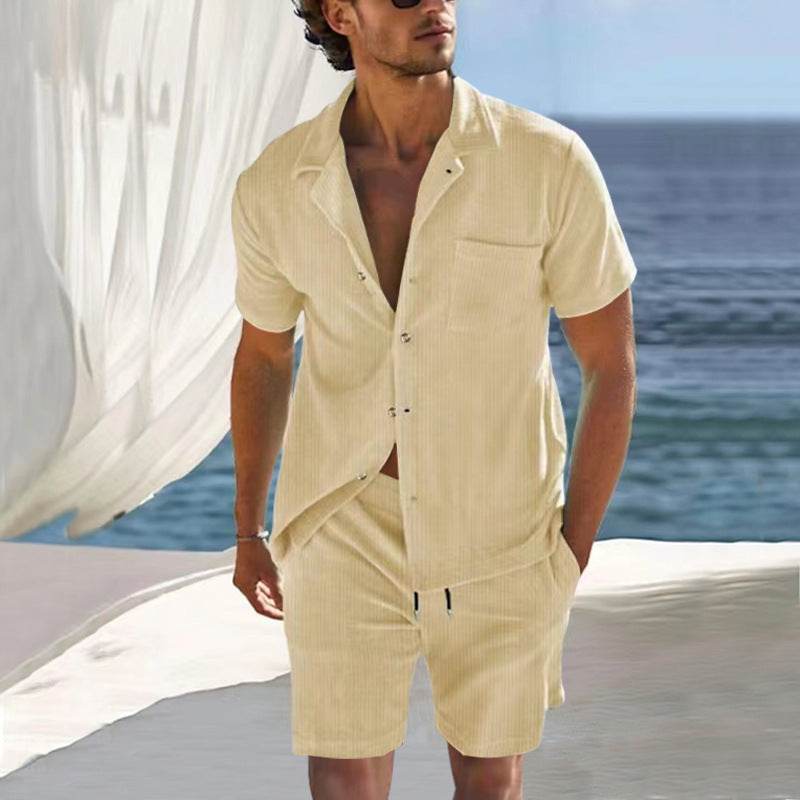 Men's Summer Short Sleeve Shirt and Shorts Set Ivyshape