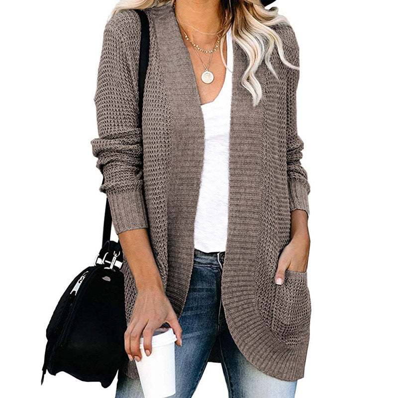 Women casual cardigan with pockets and open front Ivyshape