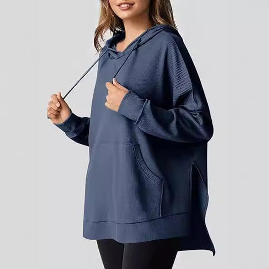 Women's Oversized Hoodie with Practical Pockets and Side Slits Ivyshape