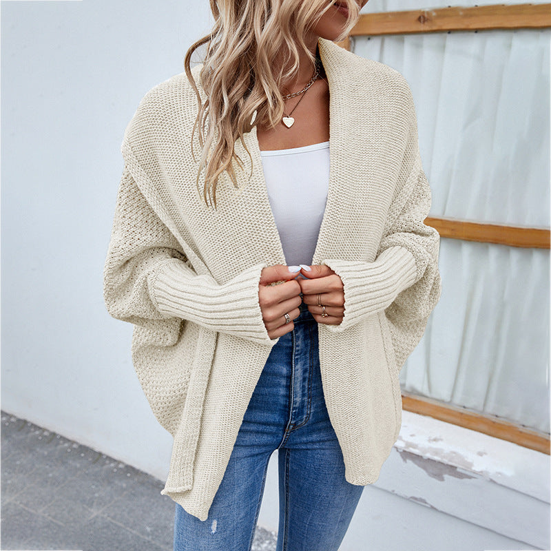 Women's cardigan with open cut and voluminous sleeves Ivyshape