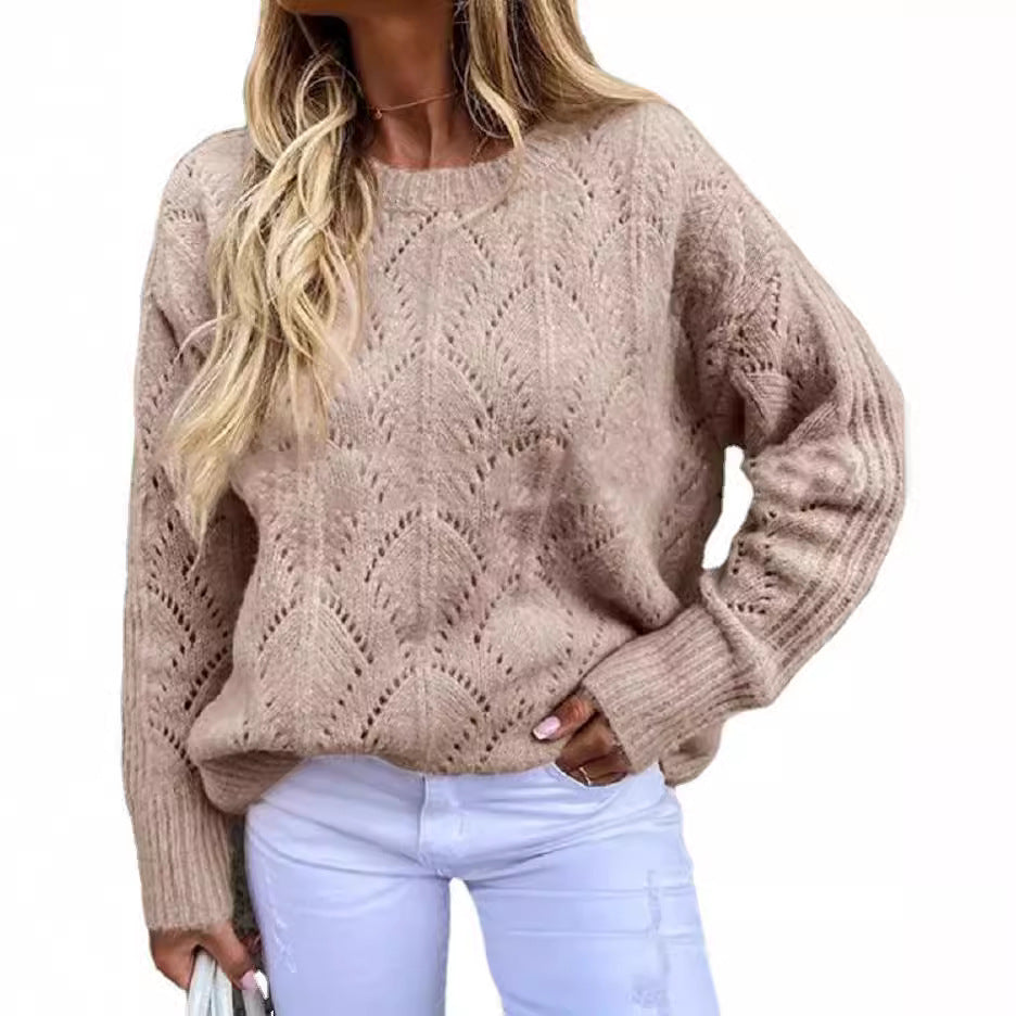 Women’s knit pullover with fine openwork pattern Ivyshape