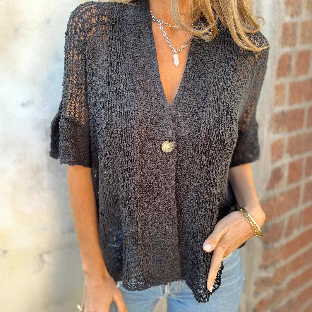 Women's casual knit blouse Ivyshape