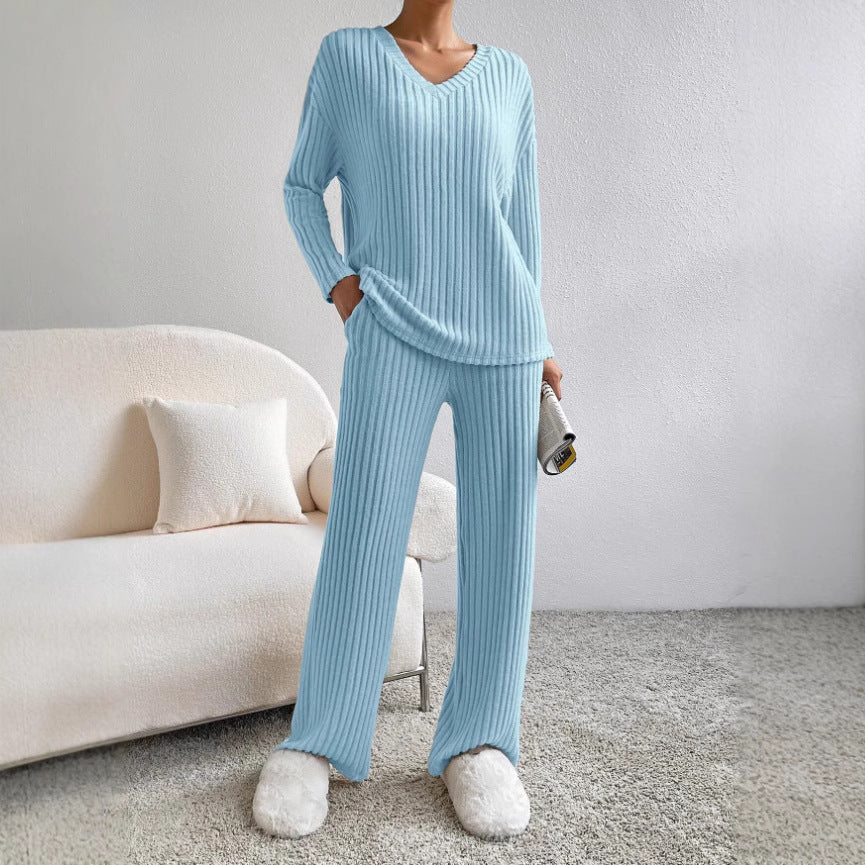 Women Comfortable and Stylish Lounge Set with Ribbed Texture Ivyshape