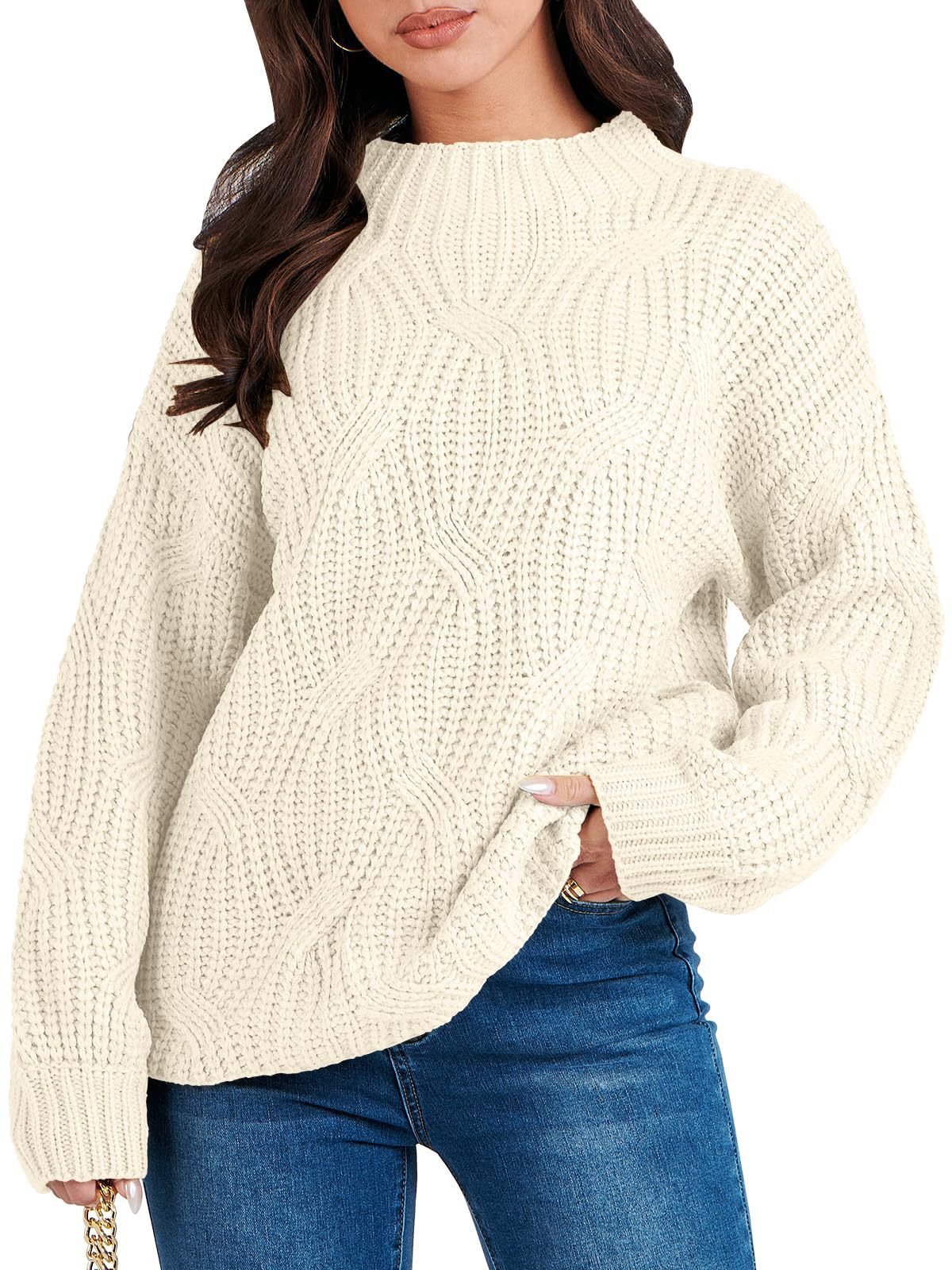 IvyShape | Casual Drop Shoulder Twisted Knit Pullover Sweater